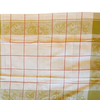 Photo of Le Jacquard Francais Primrose Bordier White/Green/Pink 29x21 Kitchen Hand Towel