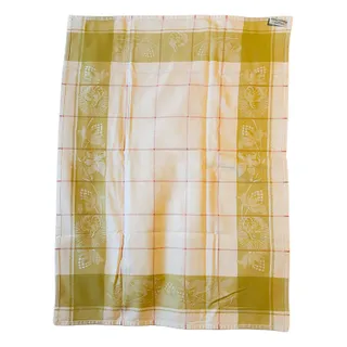 Photo of Le Jacquard Francais Primrose Bordier White/Green/Pink 29x21 Kitchen Hand Towel