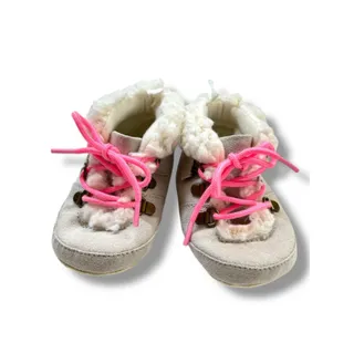 Photo of Size 6-12 Months Baby Gap Boots Lace Up Gray Pink Laces New