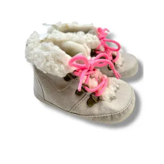 Photo of Size 6-12 Months Baby Gap Boots Lace Up Gray Pink Laces New
