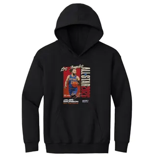 Photo of Jalen Brunson New York Knicks 2026 NBA All-Star Vertical - Kids Youth Hoodie BLACK