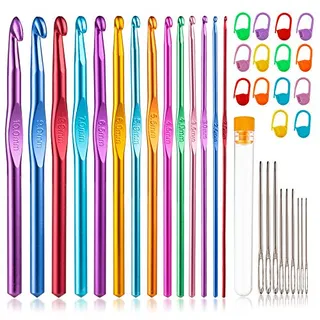 Photo of 14 Sizes Crochet Hooks Set 2.0–10.0mm, Ergonomic