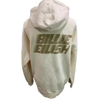 Photo of Small Divided H&M Billie Eilish Adult Oversize Hoodie Tan Pullover Sweatshirt Unisex