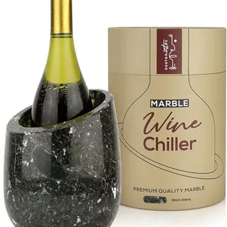Photo of Marble Wine Chiller Bucket – 750ml Wine Bottle Cooler and Champagne Chiller for Party