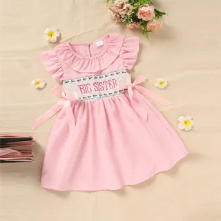 Photo of Toddler Girl Pink Ruffle Sleeve Dress