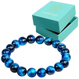 Photo of Hawk’s Focus Spiritual Bracelet, Royal Blue Tiger’s Eye for Clarity, Focus & Confidence