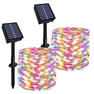 Photo of Solar String Lights Outdoor Waterproof 2 Pack Total 66ft