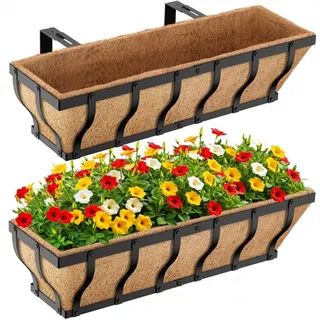 Photo of Railing Planter Boxes, Heavy Duty Window Box Planters, Adjustable