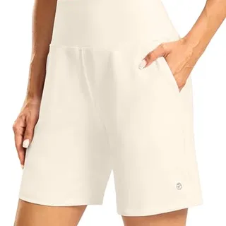Photo of Women’s Athletic Shorts with Zipper Pocket 7″ High Waisted Stretchy