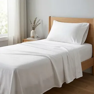 Photo of Beckham Hotel Collection 100% Cotton Twin Sheet Set, 3-Piece, White