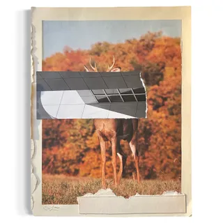 Photo of Original Mixed Media Modern Art Collage "Sine" 9.5x12.5" Signed