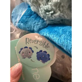 Photo of Reversible Triceratops Dinosaur Plush Blue Aqua Flip Mood Stuffed Animal NWT