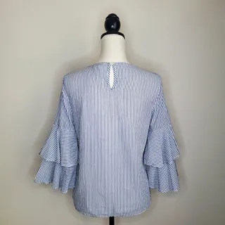 Photo of BeachLunchLounge Striped Bell Sleeve Blouse XS