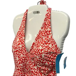 Photo of New Draper James Womens Small UPF 50+ Summer Picnic Faux Wrap Halter Swim Dress