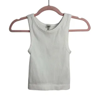 Photo of Aritzia Sunday Best Sinchseamless White Ribbed Cropped Tank