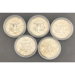 Photo of 1964 Kennedy Silver Half Dollars Lot of 5 Uncirculated 90% US Mint Rare Coins