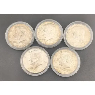 Photo of 1964 Kennedy Silver Half Dollars Lot of 5 Uncirculated 90% US Mint Rare Coins