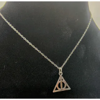 Photo of Harry Potter Deathly Hallows Charm Necklace 925 Sterling Silver NIB Official WB