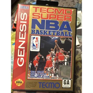 Photo of Tecmo Super NBA Basketball (Sega Genesis, 1993) Complete In Box With Manual
