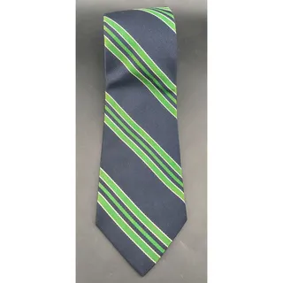Photo of Vintage Smith & Logsdon Repp Stripe Tie Navy Blue Green Regimental Preppy Ivy