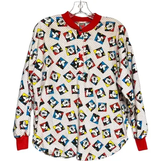 Photo of Mickey Unlimited Cotton Vintage 90s Pajama Lounge Set White Red Medium