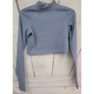 Photo of Offline by Aerie Blue Long Sleeve Crop Top Thumbholes NWT Small