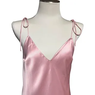 Photo of Victoria's Secret Satin Midi Slip Dress Adjustable Tie Straps Light Pink Medium