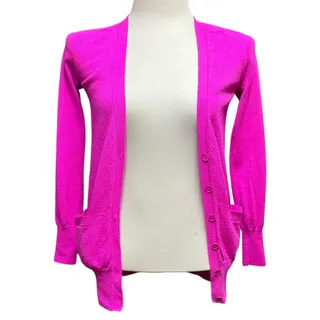 Photo of J.Crew Merino Wool V-Neck Cardigan Sweater with Pockets Pink XS
