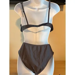 Photo of CUPSHE Gray Bikini Set High Cut Underwire Swimwear Two Piece Size XL