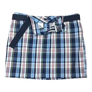 Photo of Ralph Lauren Chaps Plaid Skirt Belted Red White Blue Yellow 16