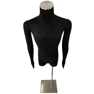 Photo of Pinnable Dress Form Mannequin Torso Flex Arms/Adj.Base Adult Male Black
