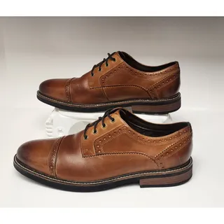 Photo of Nunn Bush Men's Overland Cap Toe Oxford Tan Nubuck Brown Dress Shoes Size 12M 