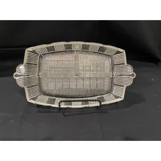 Photo of Vintage Art Deco Pressed Glass Relish Dish, Condiments, 1920's, Crackers, Mints