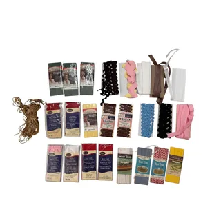 Photo of Vintage Sewing Supplies - Rick Rack, Binding, Bias Tape - 80s 90s - Made in USA