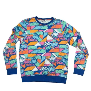 Photo of CHUBBIES Comfort Crewneck Sweatshirt Geometric Palm Trees Print Size Large Mens