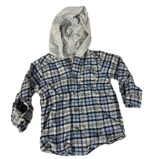 Photo of Just One You by Carter's Blue Plaid Hooded Top Boys Sz 12M Baby