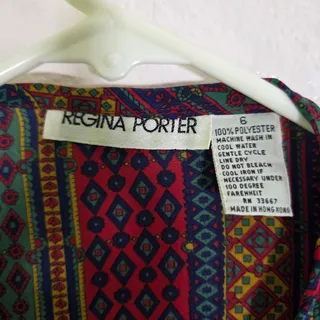 Photo of Regina Porter Vintage Southwestern Open Front Blouse Womens 6 Boho Aztec