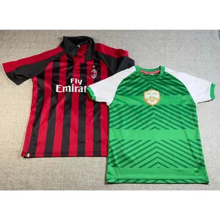 Photo of Lot 2 Youth Soccer Jerseys AC Milan Ireland Moody #19 Red Green Fan Shirts
