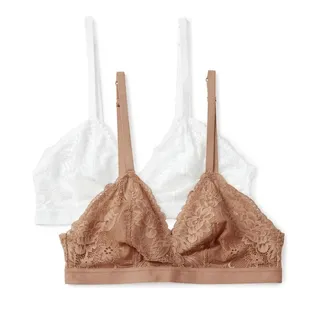 Photo of 2 Pack Of Lace Bralettes White And Nude Size XXL