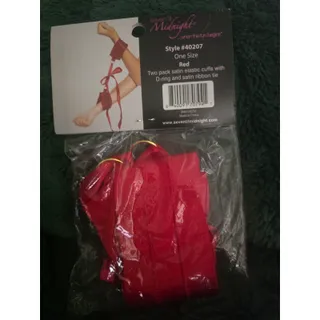 Photo of Seven Till Midnight 2 Pack Satin Elastic Cuffs with D -Ring and Satin Ribbon New