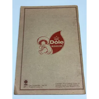 Photo of Vintage 1976 Dole Fresh Mushroom Cookery Recipe Book Mushroom Cookbook Advertising Ephemera