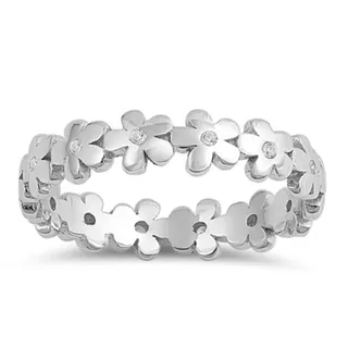 Photo of Sterling Silver CZ Eternity Toe Ring | Clear Crystal .925 Band Sz 1