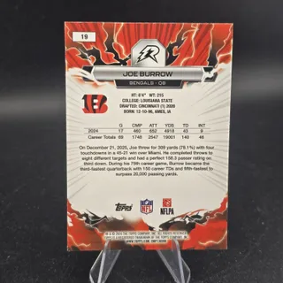 Photo of 2025 Topps Resurgence Joe Burrow #19 Prism Cincinnati Bengals