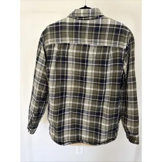 Photo of Wrangler Men's Small Heavyweight Sherpa-Lined Flannel Shirt Jacket Green