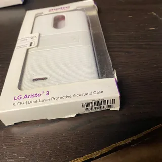 Photo of New Metro T-Mobile LG Aristo 3 Kick+ Dual-Layer Protective Kickstand Case White