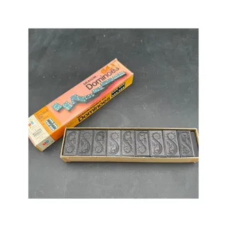 Photo of Vintage Dominoes Dragon Double Six Wooden by Milton Bradley 1970 4130 28 pcs