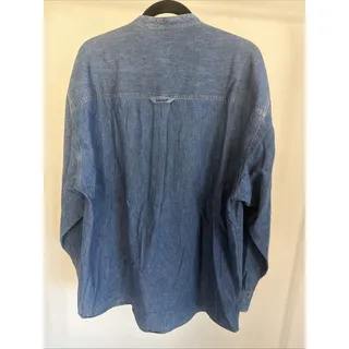 Photo of Vintage GANT New England Denim Shirt Mens L USA Logo Band Collar 100% Cotton