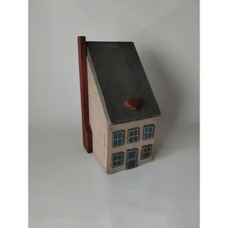 Photo of Handmade Wooden Cottage House Box - Lid Opens - Bread Storage Box - 16" Tall