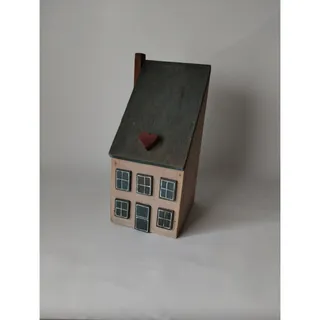 Photo of Handmade Wooden Cottage House Box - Lid Opens - Bread Storage Box - 16" Tall