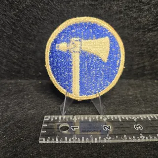 Photo of U.S. Military 19th Corps Patch Insignia XIX Axe Blue White Edge ~2.75” Round